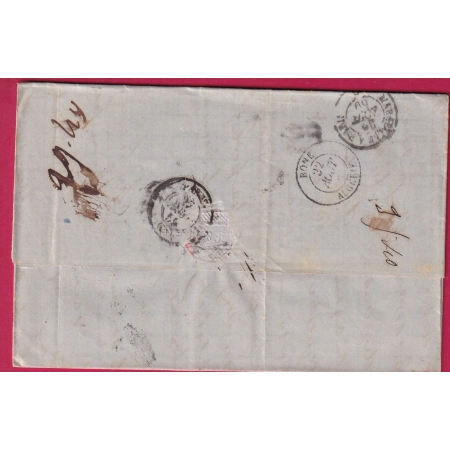 CAD TUNIS TUNISIE TAXE MANUSCRITE 18 TRIPLE PORT POUR PARIS BFE