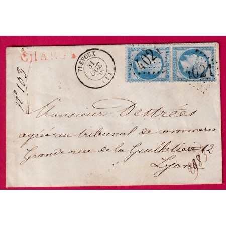 N°22 GC 4021 TREVOUX AIN LETTRE CHARGE POUR LYON