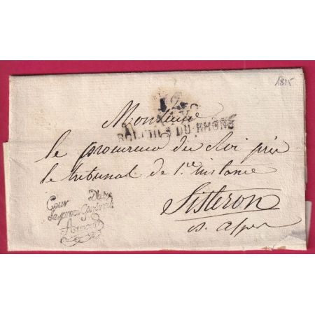 FRANCHISE COUR D'AIX LE PROCUREUR GENERAL BOUCHES DU RHONE 1815 POUR SISTERON BASSES ALPES