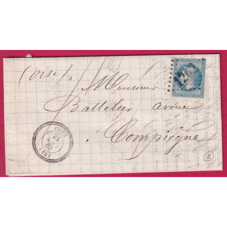 N°29 GC 1262 CUTS SEINE ET OISE CAD TYPE 22 POUR COMPIEGNE INDICE 12