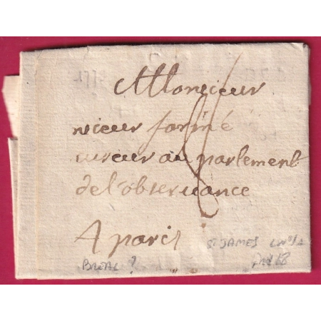 MARQUE ST JAMES DE BEUVRON MANCHE 1779 LN°1A INDICE 18 POUR PARIS TEXTE DE BREHAL ??