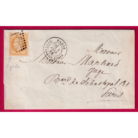 N°28 GC 2522 PARIS MONT ROUGE PARIS POUR PARIS RECETTES REUNIES 1869