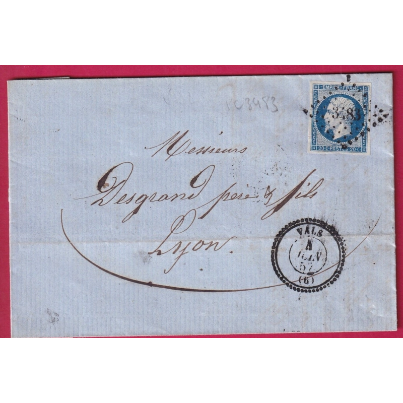 N°14 PC 3483 VALS ARDECHE CAD TYPE 22 POUR LYON