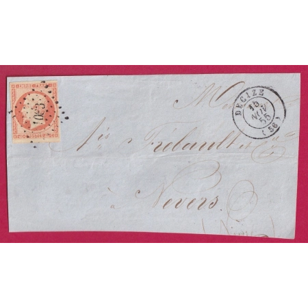 N°16 ORANGE SUR PAILLE PC 1083 DECIZE NIEVRE POUR NEVERS DEVANT DE LETTRE FRONT COVER