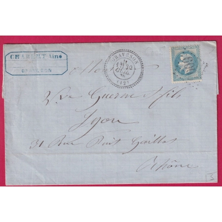 N°29 GC 6005 GRAVESON BOUCHES DU RHONE CAD TYPE 24 POUR LYON INDICE 12