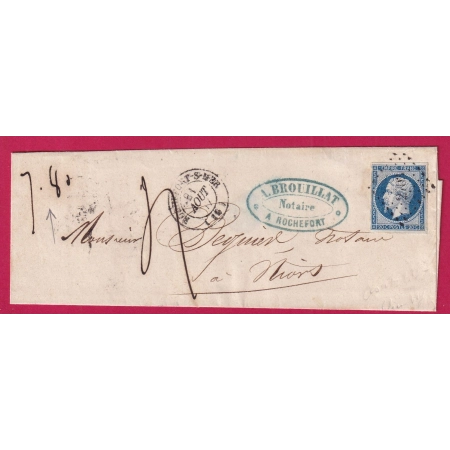 N°14 LETTRE TAXE TAXEE POUR 7.8 GRAMME 0.3 GRAMME EN TROP ROCHEFORT SUR MER CHARENTE NIORT DEUX SEVRES