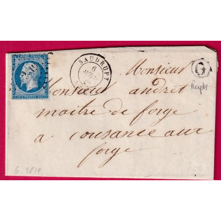 N°14 PC 2819 SAUDRUPT MEUSE BOITE RURALE G RUPTS POUR COUSANCE AUX FORGES