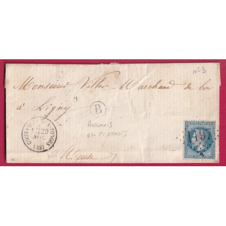 N°29 GC 1197 COUSANCES AUX FORGES MEUSE BOITE RURALE B AULNOIS EN PERTHOIS POUR LIGNY EN BARROIS