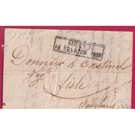 MARQUE ESSAI FEVRIER 1828 ROUEN SEINE INFERIEURE POUR L'ISLE VAUCLUSE