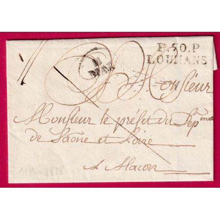 MARQUE P70P LOUHANS SAONE ET LOIRE 1828 INDICE 12 POUR MACON