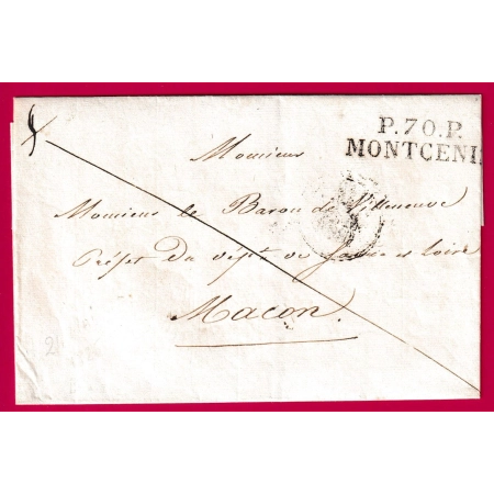 MARQUE P70P MONTCENIS SAONE ET LOIRE 1826 POUR MACON INDICE 16 OU 17 CEDILLE ??