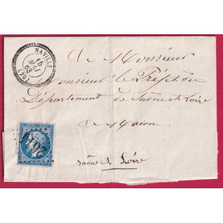 N°22 GC 2614 NAVILLY SAONE ET LOIRE CAD TYPE 22 POUR MACON