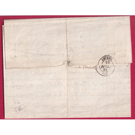 N°14 PC 2482 POIX DE LA SOMME BOITE RURALE H DARGIES OISE POUR AMIENS