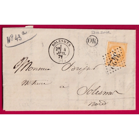 N°43A GC 3422 SOLESMES NORD OR DE SAULZOIR POUR SOLEMES