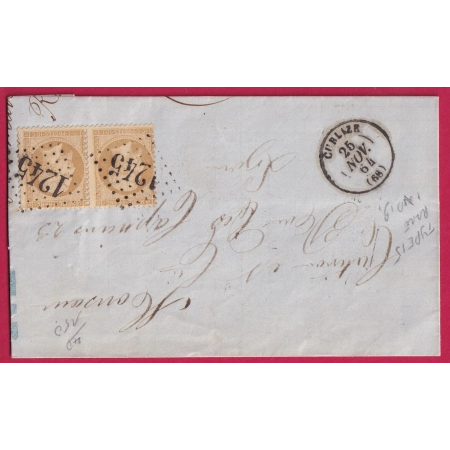 N° 21 PAIRE GC 1245 CUBLIZE RHONE CAD TYPE 15 ERREUR D'ATTRIBUTION POUR LYON RARE INDICE 19 FRANCE