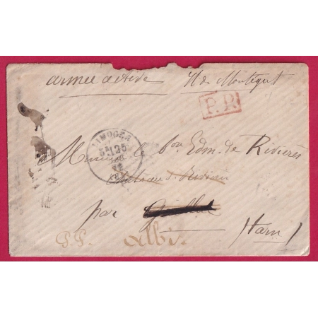 LETTRE DE LIMOGES HAUTE VIENNE ARMEE DE ?? POUR GRAULHET PUIS ALBI TARN PP ROUGE