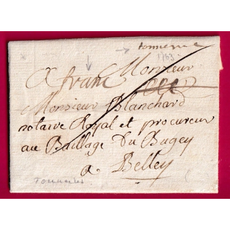 MARQUE FRANCHE DE TONNEINS LOT ET GARONNE 1763 LENAIN N°10 INDICE 18 POUR BELLEY AIN