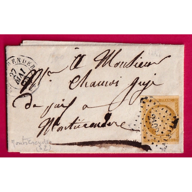 N°1 PC 2102 MONTIERENDER HAUTE MARNE  POUR MONTIERENDER 1853