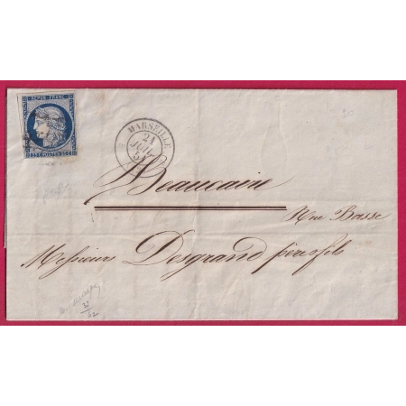N°4 GRILLE MARSEILLE 3 (12) 3 CAD TYPE 15B RARE INDICE 20 POUR BEAUCAIRE GARD ARCHIVE DESGRAND