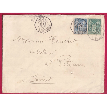 N°90 75 LEVEE EXCEPTIONNELLE PARIS DE POISSY LEVEE E1 POUR PITHIVIERS LOIRET