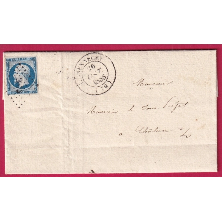 N°14 PC 2873 + CAD TYPE 15 SENNECEY SAONE ET LOIRE POUR CHALON INDICE 15 LETTRE COVER FRANCE