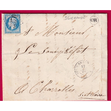 N°22 GC 3370 SEMUR EN BRIONNAIS SAONE ET LOIRE OR IGUERANDE POUR CHAROLLES LETTRE COVER FRANCE