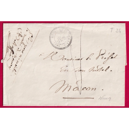 CAD TYPE 24 NEUVY GRANDCHAMP SAONE ET LOIRE 1874 FRANCHISE DU MAIRE DE NEUVY POUR MACON LETTRE COVER FRANCE