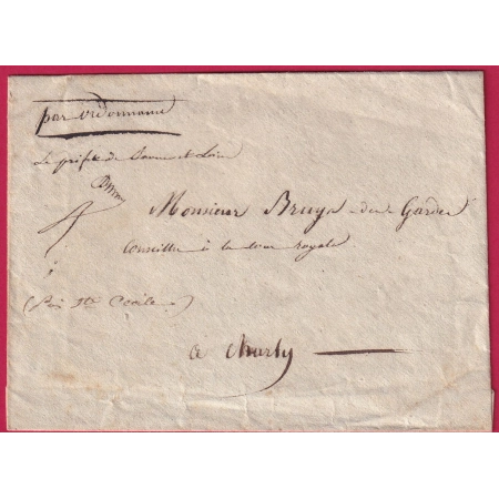 FRANCHISE MANUSCRIT LE PREFET DE SAONE ET LOIRE VERS 1830 POUR CHARLY RHONE