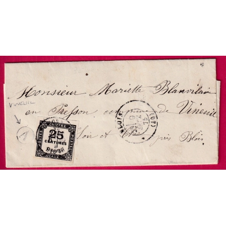 TAXE N°5 BLOIS LOIR ET CHER 1875 BOITE RURALE A VINEUIL