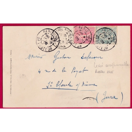 N°111 129 LEVEE EXCEPTIONNELLE PARIS 102 BD PASTEUR BUREAU RARE POUR ST CLAUDE JURA LETTRE COVER FRANCE