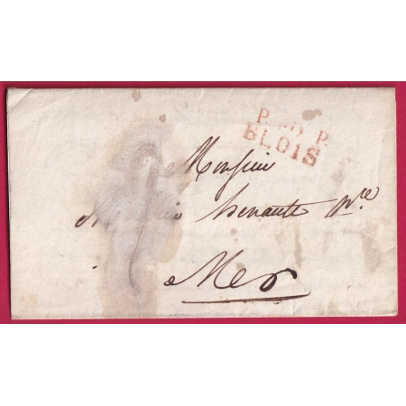 MARQUE P40P BLOIS LOIR ET CHER EN ROUGE POUR MER INDICE 14 LETTRE COVER FRANCE