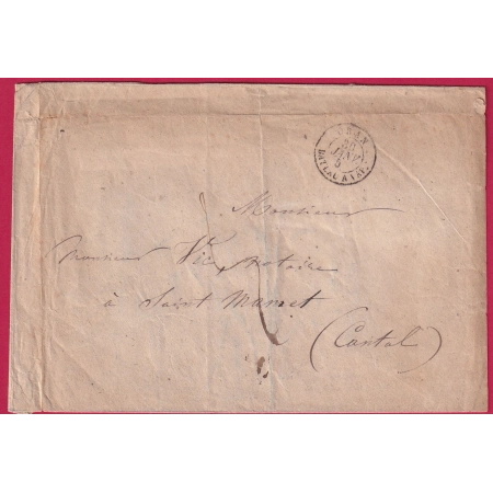 ORAN BATEAU A VAPEUR TAXE 5 DOUBLE PORT 30 JANVIER 1854 INDICE 20 POUR ST MAMET CANTAL LETTRE COVER FRANCE