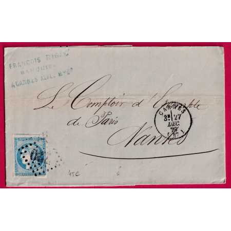 N°45C GC 720 CANNES ALPES MARITIMES POUR NANTES LETTRE COVER FRANCE