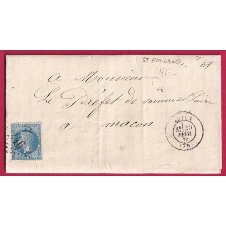 N°29 GC 246 AUTUN SAONE ET LOIRE OR ST EMILAND POUR MACON LETTRE COVER FRANCE