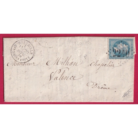 N°29 GC 2240C MARSEILLE STE MARGUERITTE BOUCHES DU RHONE POUR VALENCE DROME SIGNE MATHIEU INDICE 18 LETTRE COVER FRANCE