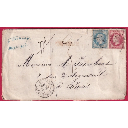N°38 32 GC 532 A BORDEAUX LES CHARTRONS LETTRE CHARGE POUR PARIS LETTRE COVER FRANCE ETIQUETTE FABRIQUE DE BISCUIT