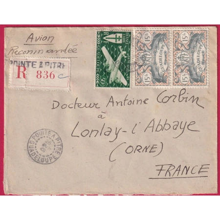 POINTE A PITRE GUADELOUPE 1948 POUR LONLAY L'ABBAYE ORNE