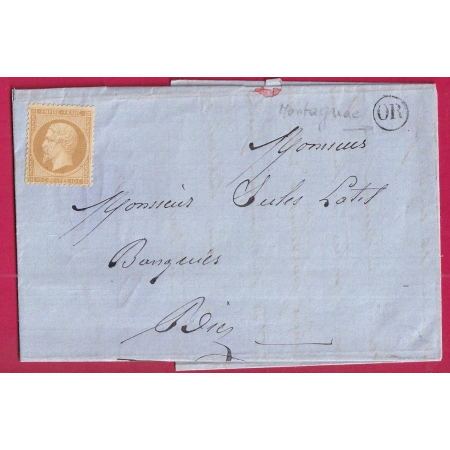 N°21 NEUF SANS GOMME OR MONTAGNAC POUR RIEZ BASSES ALPES CAD ET GC ABSENT COTE TIMBRE 400€ LETTRE COVER FRANCE