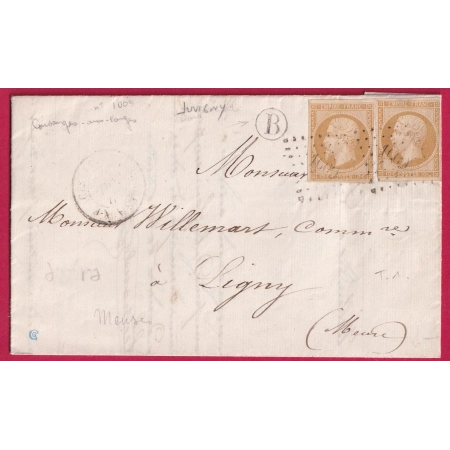 N°13 X2 PC 1009 COUSANCES AUX FORGES MEUSE BOITE RURALE B JUVIGNY LETTRE COVER FRANCE