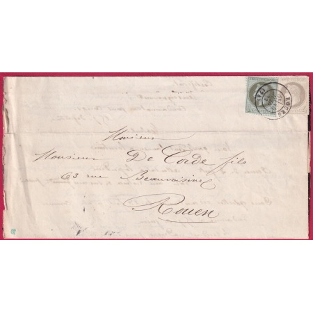 N°25 27 CAD TYPE 17 ROUEN SEINE INFERIEURE POUR ROUEN COVER LETTRE FRANCE