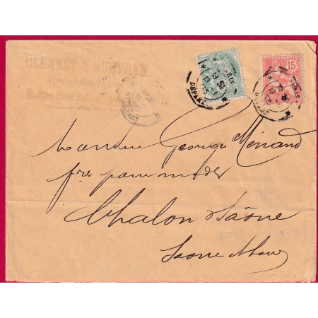 N°111 125 LEVEE EXCEPTIONNELLE PARIS DEPART POUR CHALONS SUR SAONE ET LOIRE LETTRE COVER FRANCE