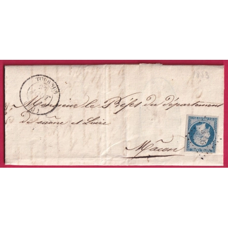 N°10 PC 3395 TOURNUS SAONE ET LOIRE CAD TYPE 14 POUR MACON LETTRE COVER FRANCE