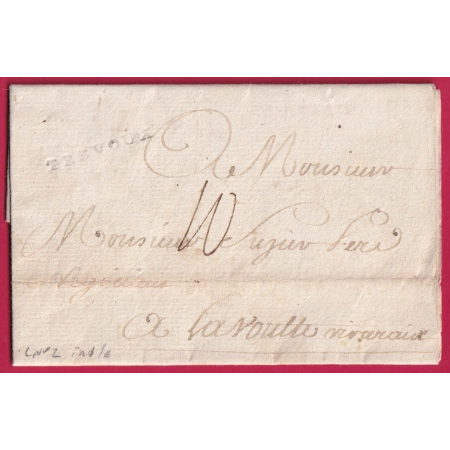 MARQUE TREVOUX AIN LN°2 INDICE 16 1788 POUR LA VOULTE ARDECHE LETTRE COVER FRANCE
