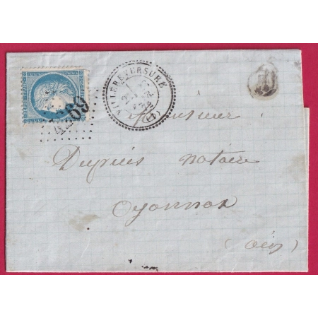 N° 60 GC 4269 VILLEREVERSURE CAD TYPE 24 BOITE RURALE E OU F CORVEISSIAT POUR OYONNAX LETTRE COVER FRANCE INDICE 16