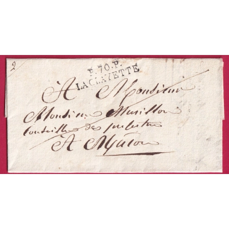 MARQUE P70P LA CLAYETTE INDICE 13 SAONE ET LOIRE POUR MACON 1826 LETTRE COVER FRANCE