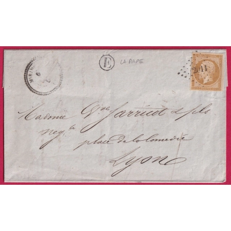 N°13 PC 2011 MIRIBEL AIN BOITE RURALE E LA PAPE POUR LYON LETTRE COVER