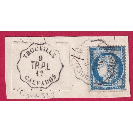 N°60 CONVOYEUR STATION TROUVILLE CALVADOS FRAGMENT DE LETTRE INDICE 15