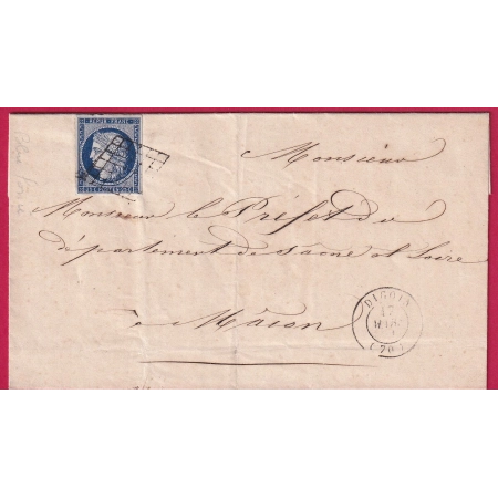 N°4 GRILLE DIGOIN SAONE ET LOIRE POUR MACON INDICE 14 LETTRE COVER FRANCE