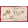 LETTRE LOCALE MONTPELLIER HERAULT TAXE 1 REEXPEDIEE TAXE 30 MILLAU AVEYRON 1859 LETTRE COVER FRANCE