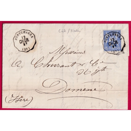 N°78 CONVOYEUR STATION PONTCHARRA ISERE POUR DOMENE LETTRE COVER FRANCE